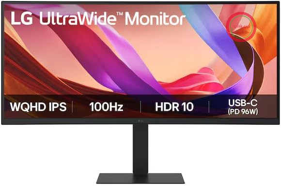مانیتور ال‌جی IPS منحنی LG UltraWide 34U650A-B.AEU (34 اینچ) با نسبت تصویر 21:9 و کیفیت تصویر UWQHD، HDR10