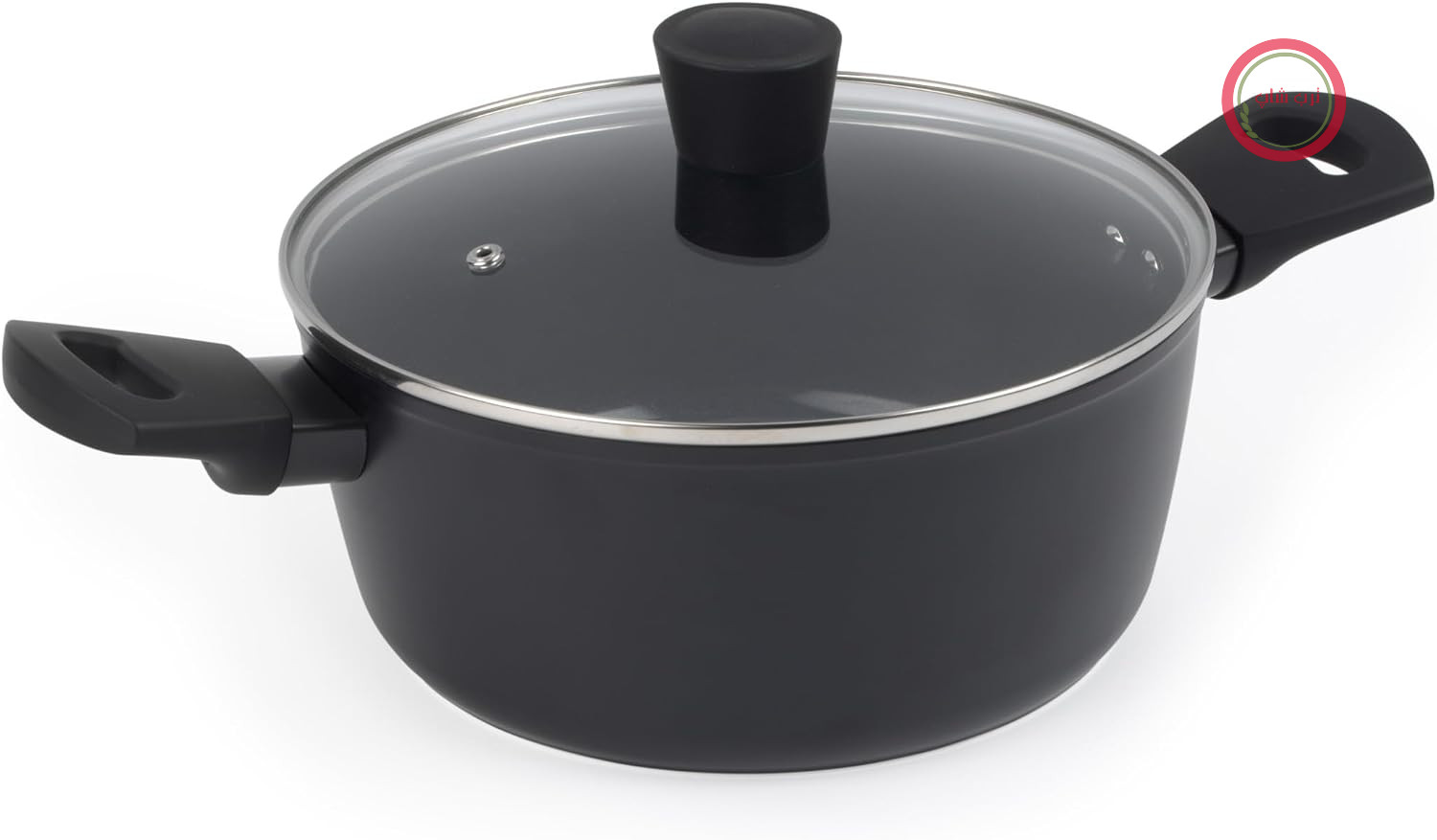 قابلمه راسل هابز مدل RH03265EU7 Verde Thermocollar سایز 24 سانتی‌متر با درب – روکش سرامیکی نچسب سالم، بدون PFAS، قابلمه سوپ ساخته شده از آلومینیوم بازیافتی، دسته‌های کناری، ظروف پخت با نشانگر دما