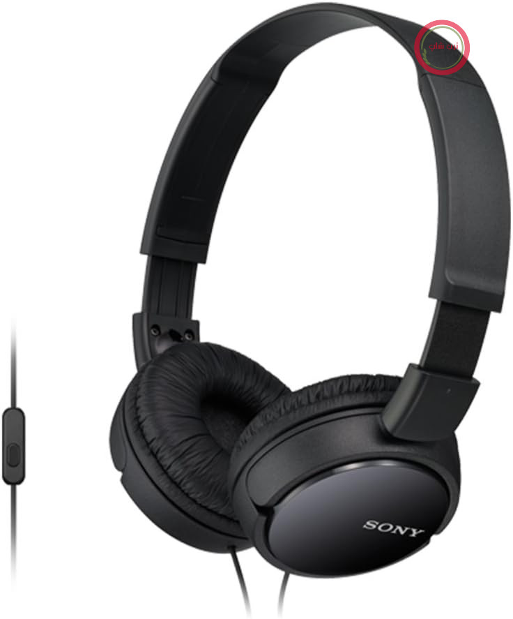 هدفون تاشو سونی MDR-ZX110AP با عملکرد هدست، مشکی، دارای میکروفون، 25