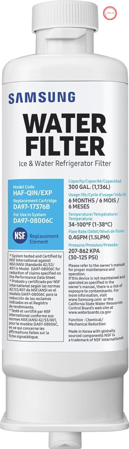 فیلتر آب داخلی سامسونگ HAF-QIN/EXP برای یخچال‌های درب فرانسوی (RF6*/RF5*)، دارای گواهینامه NSF، قطعه جایگزین اصلی