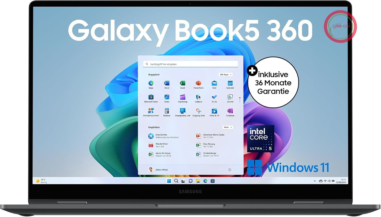 لپ‌تاپ سامسونگ Samsung دو در یک ۱۵.۶ اینچی گلکسی بوک ۵ ۳۶۰، نوت‌بوک هوش مصنوعی تبدیل‌پذیر با پردازنده اینتل کور اولترا ۵، ۱۶ گیگابایت رم، ۵۱۲ گیگابایت حافظه داخلی، خاکستری ماه‌سنگی، ۳ سال گارانتی سازنده