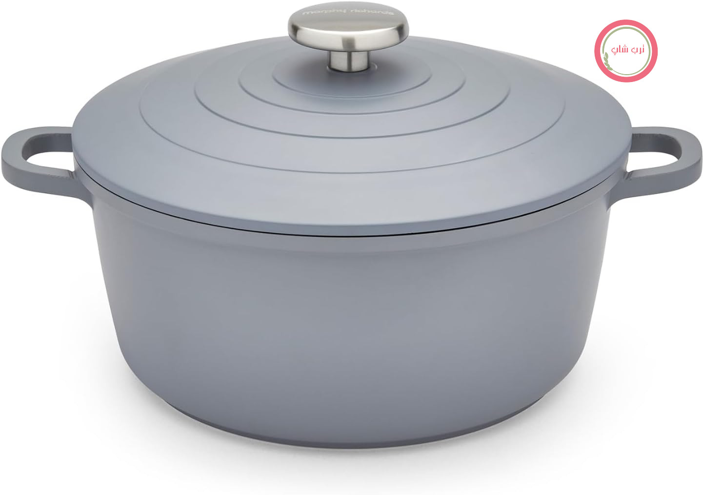 قابلمه آلومینیومی ریخته‌گری شده مورفی ریچاردز انگلستان Morphy Richards مدل ۸۵۱۲۵۳، ۲۴ سانتی‌متر / ۴.۱ لیتر، پوشش نچسب، طراحی سبک، مناسب برای فر، خودسوزی، مناسب برای همه اجاق گازها، خاکستری