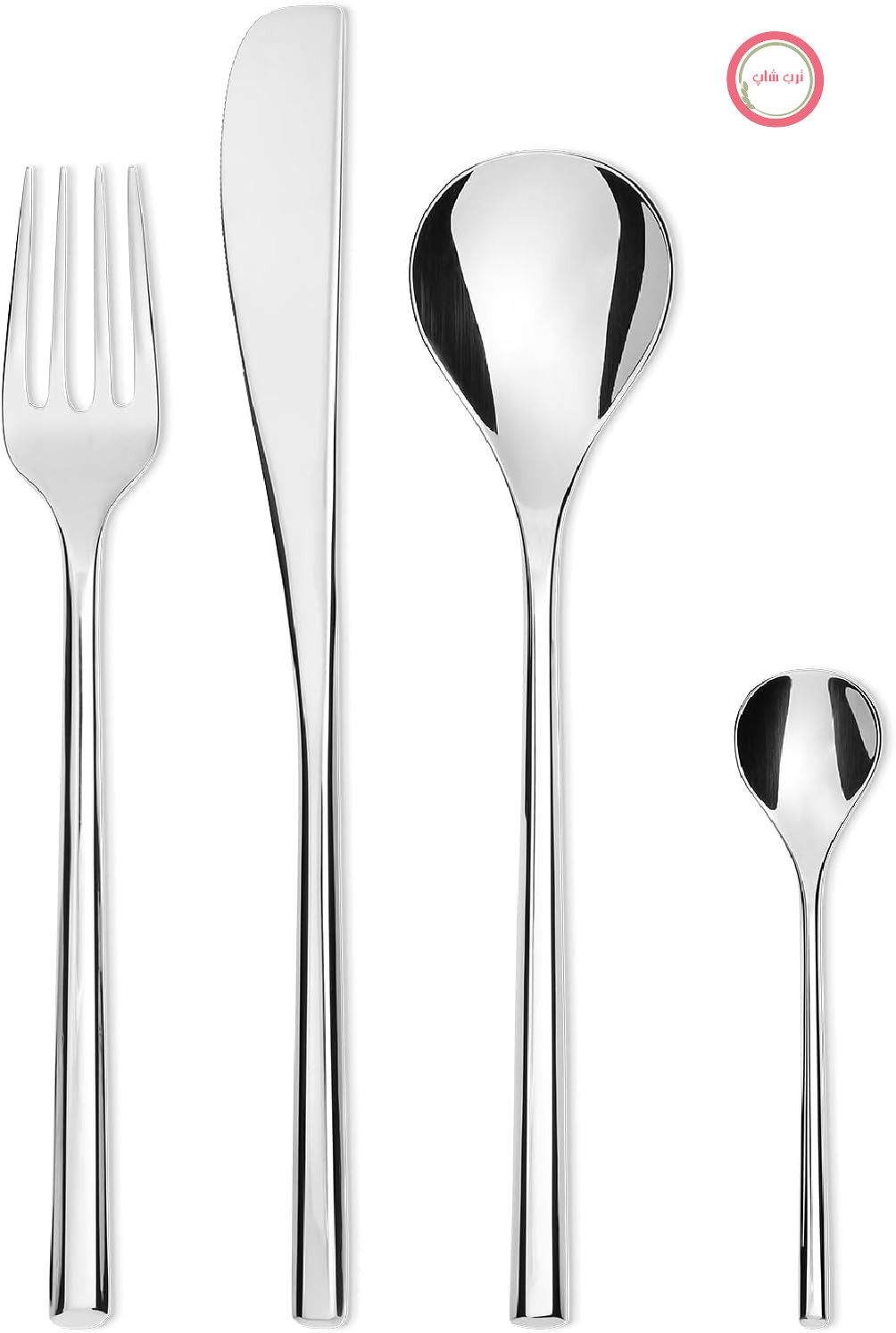 سرویس قاشق و چنگال ۲۴ پارچه السی ایتالیا Alessi TI04S24 MU شامل ۶ قاشق غذاخوری، چاقو، چنگال و ۶ قاشق چایخوری