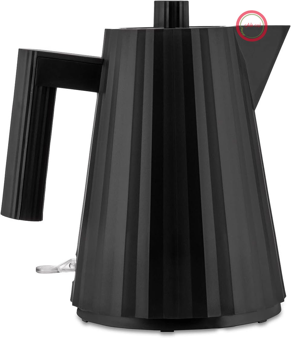 کتری برقی Alessi Plissé MDL06/1 B ساخته شده از رزین ترموپلاستیک، دوشاخه اروپایی، 2400 وات، 100 میلی‌لیتر، مشکی
