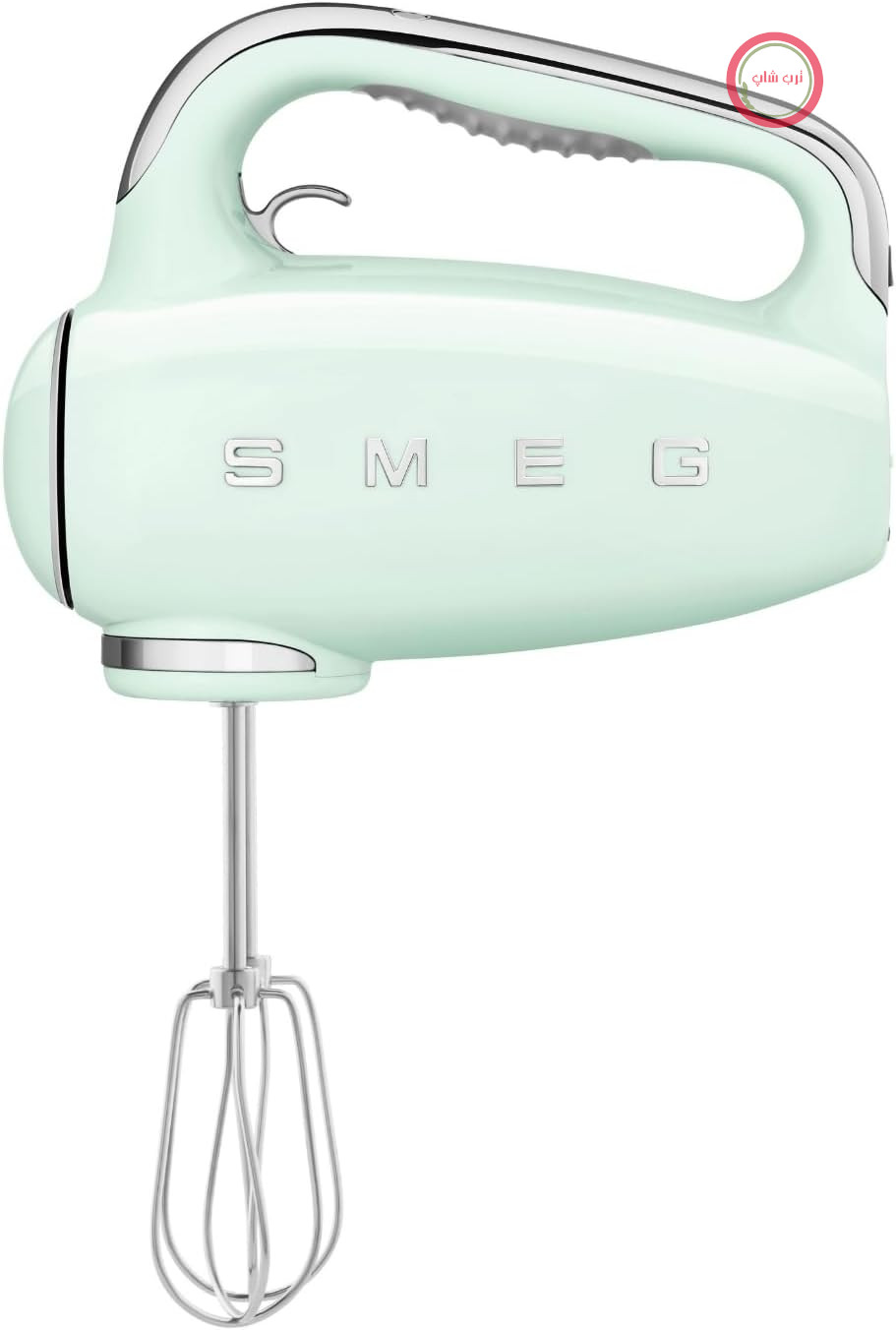 همزن برقی Smeg HMF01PGEU، 9 سطح سرعت، عملکرد توربو، سیستم شروع به کار روان، 4 همزن، 2 همزن گانسی و محفظه داخلی، 250 وات، رنگ سبز پاستلی