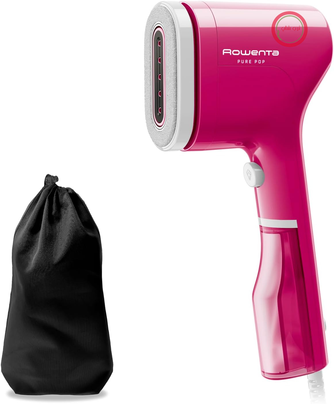 اتو بخارگر روونتا آلمان عمودی Rowenta Pure Pop DR2023، قابل حمل، برای اتو کردن و ضدعفونی کردن موها، با قابلیت پرزگیری دو طرفه، گرمایش سریع، قدرت ۱۳۰۰ وات، صورتی