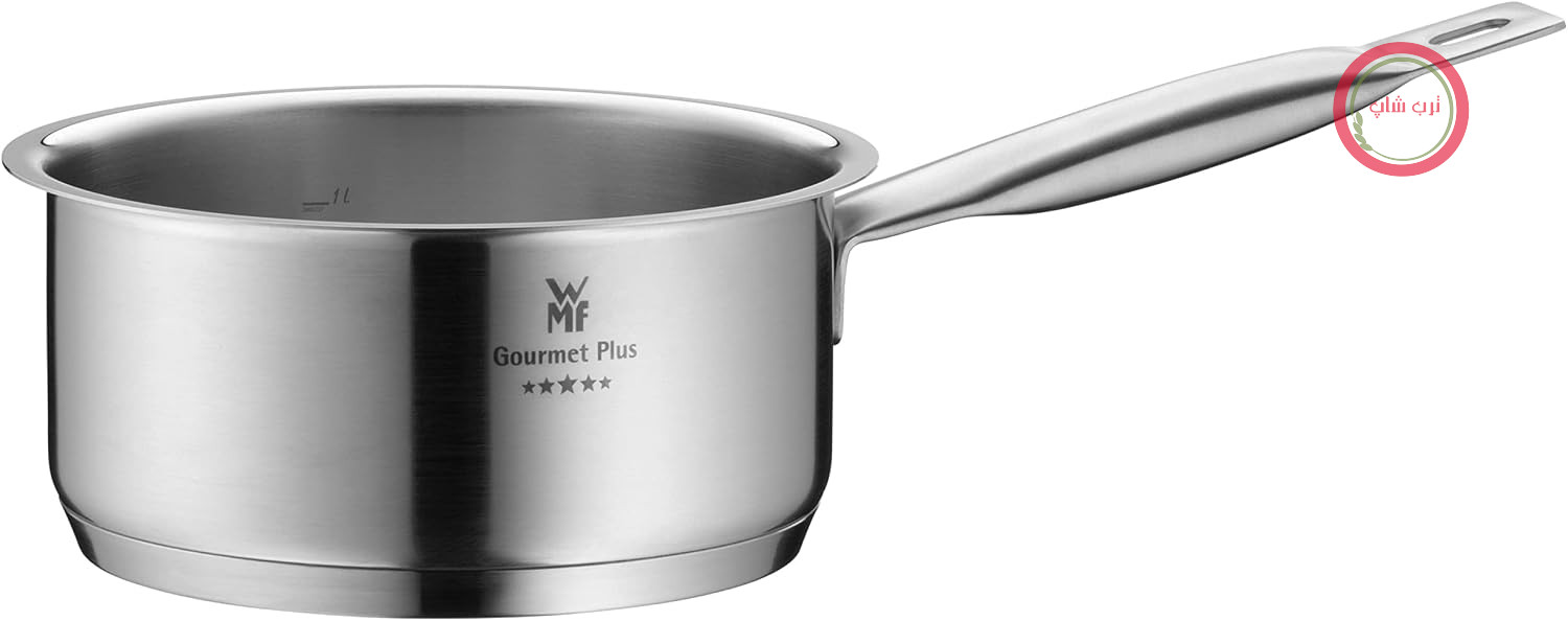 قابلمه WMF Gourmet Plus، 16 سانتی‌متر بدون درب، قابلمه کوچک 1.4 لیتری، قابلمه شیر، سازگار با اجاق القایی، استیل ضد زنگ Cromargan، روکش مات، مقیاس اندازه‌گیری داخلی