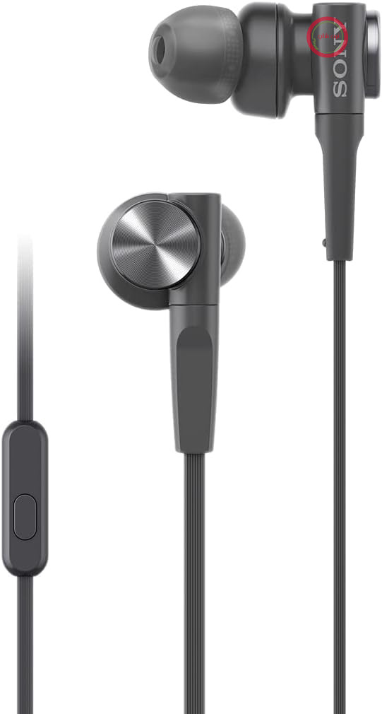 هدفون توگوشی سونی MDR-XB55AP (باس اضافی، میکروفون) مشکی، استاندارد