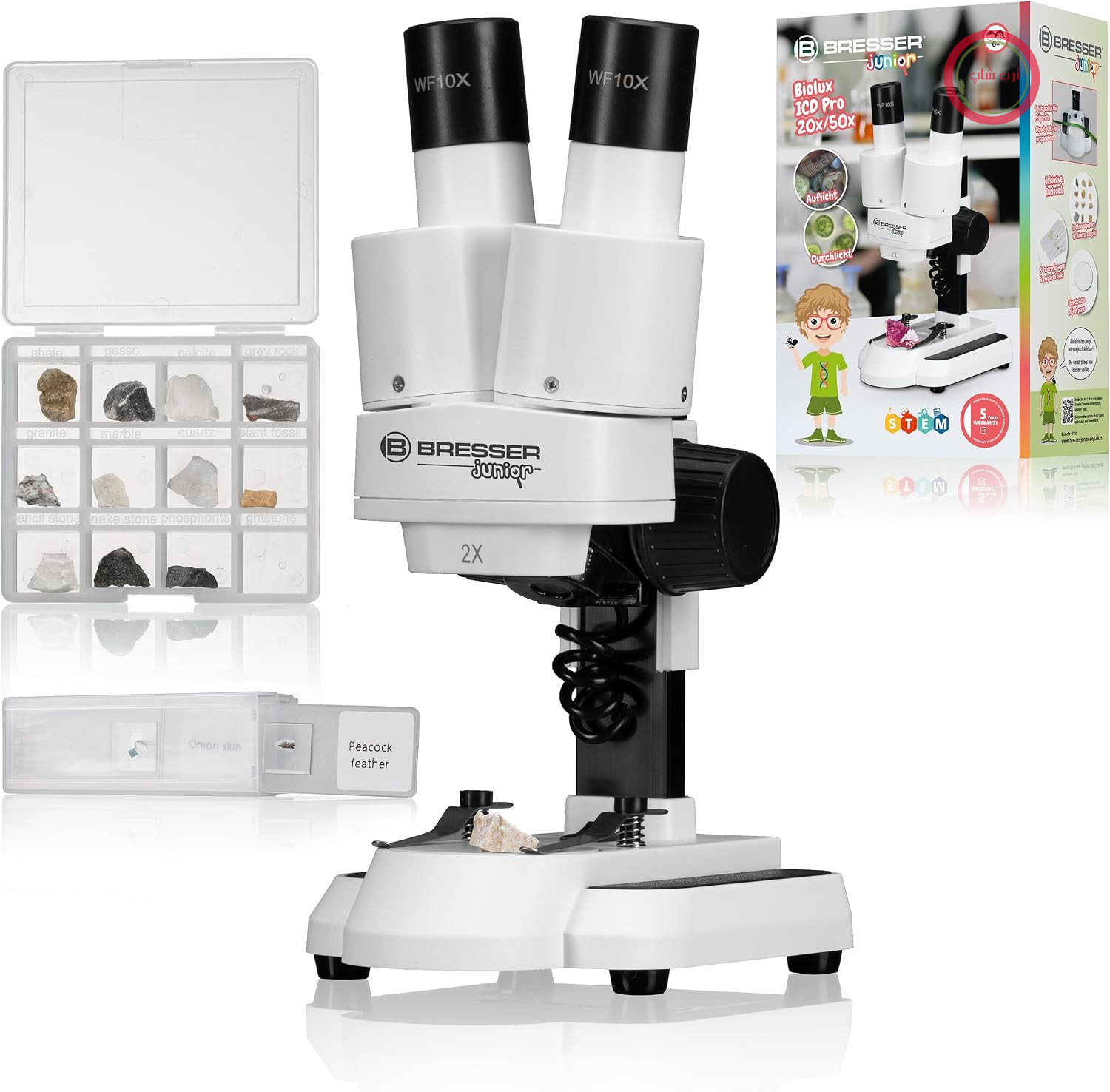 میکروسکوپ استریو آموزشی برسر آلمان Bresser Junior ICD-Pro بزرگنمایی 20 تا 50 برابر
