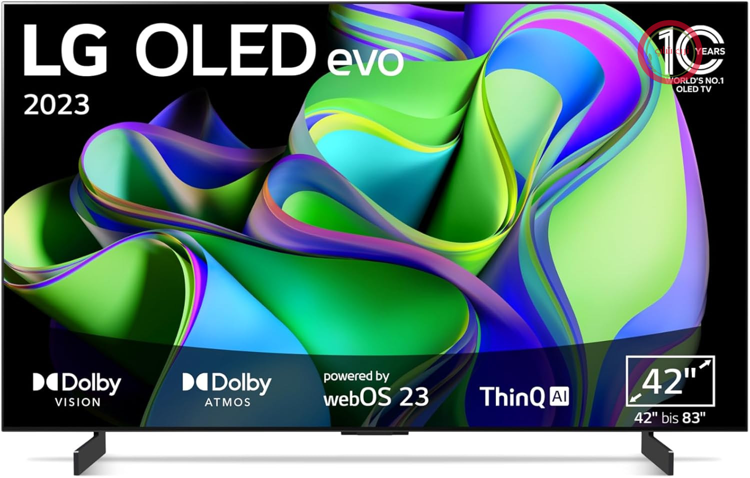 تلویزیون OLED evo ال‌جی مدل OLED42C31LA، سایز 106 سانتی‌متر (42 اینچ) (تلویزیون هوشمند، حالت فیلمساز، 120 هرتز) [مدل سال 2023]