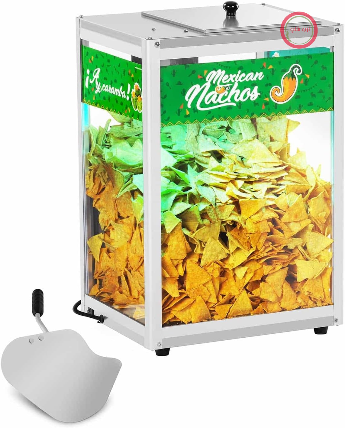 دستگاه گرم‌کن ناچو رویال کترینگ آلمان Royal Catering مدل RCNW-1L، توان ۱۰۹ وات، دمای ۶۵ درجه، نورپردازی RGB، بدنه استیل
