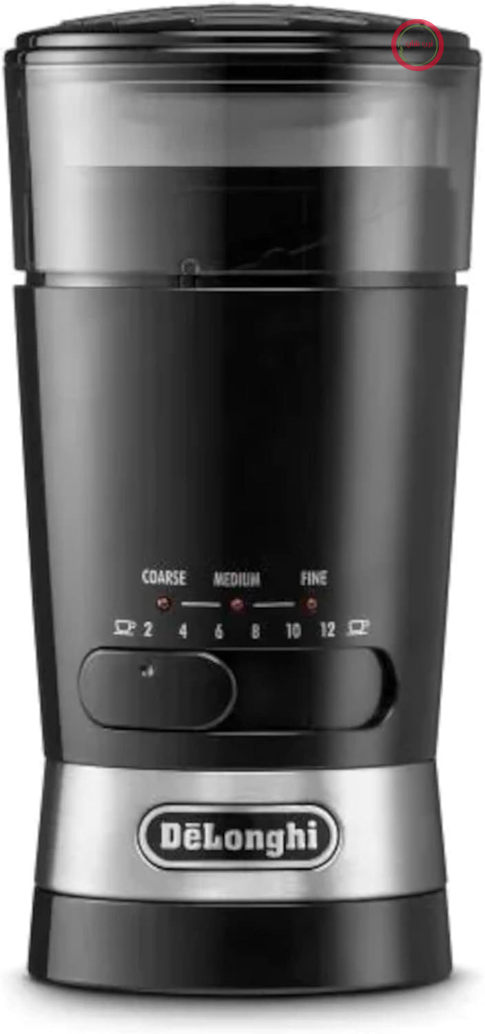 آسیاب قهوه دلونگی KG210 – آسیاب برقی برای دانه‌های کامل قهوه، ادویه‌ها و آجیل، تیغه‌های استیل ضد زنگ، 170 وات، پلاستیکی، مشکی، Talla Única