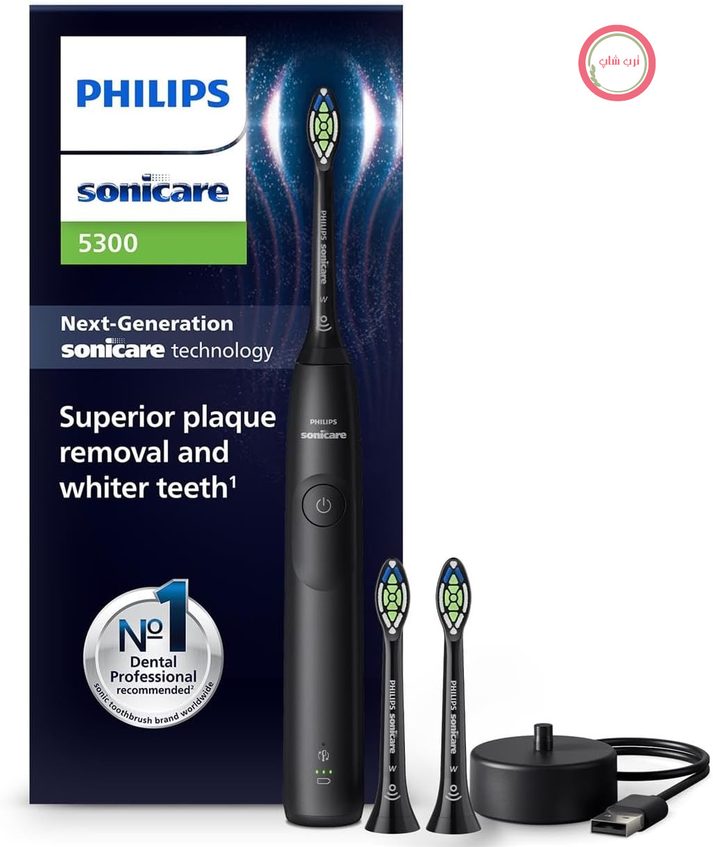 مسواک برقی فیلیپس Sonicare HX7101/04 5300، مسواک سونیک با 2 سطح شدت، کنترل فشار، EasyStart، Smarttimer و BrushPacer، مشکی، مدل HX7101/04