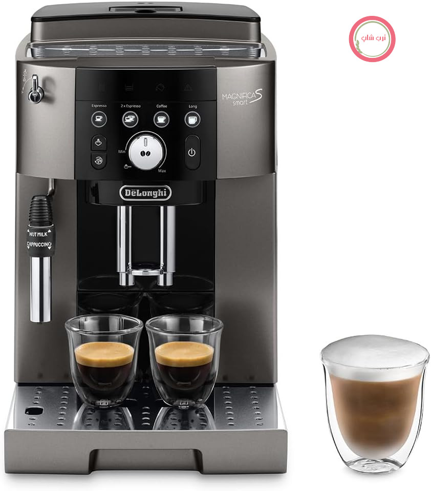 دستگاه قهوه ساز اتوماتیک De'Longhi Magnifica S Smart ECAM250.33.TB با کف ساز شیر، جمع و جور، دستگاه قهوه ساز تمام اتوماتیک از دانه به فنجان، کف ساز شیر دستی، ۴ دستور پخت تک لمسی، مشکی تیتانیومی