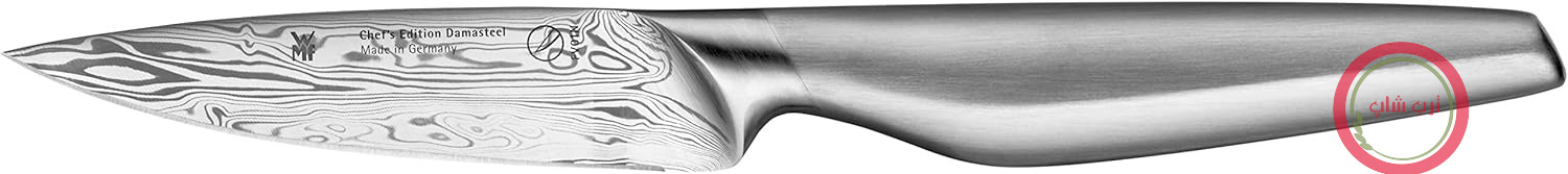 چاقوی کاربردی WMF Chef's Edition Damasteel 20 سانتی‌متر، ساخت آلمان، چاقوی آهنگری شده، برش عالی، جعبه چوبی 120 لایه از جنس استیل دمشقی، تیغه 10 سانتی‌متر