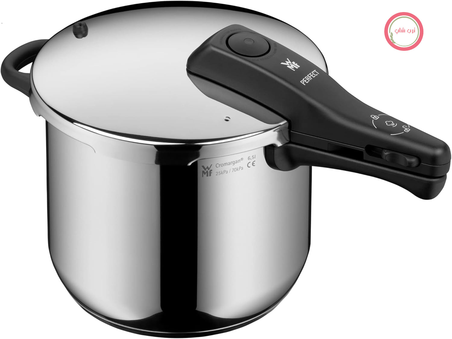 زودپز القایی WMF Perfect One Pot 6.5 L، زودپز، سیگنال پخت بزرگ، 2 طبقه پخت، دسته درب قابل جدا شدن، استیل ضد زنگ Cromargan