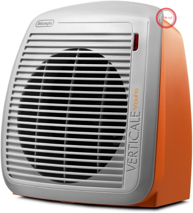 بخاری فن‌دار De'Longhi Verticale Young HVY1020 GYOR، عملکرد ضد یخ‌زدگی، ترموستات ایمنی، محافظت در برابر چکه IP21، مناسب برای اتاق‌هایی تا 60 متر مکعب، 2000 وات، خاکستری/نارنجی