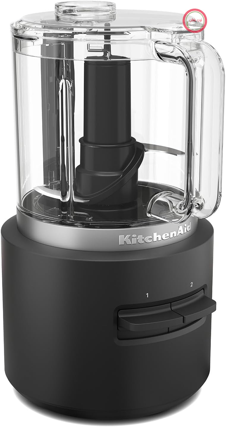 KitchenAid دستگاه های خرد کننده بی سیم - Go Cordless - 1.18L - 2 سرعت و نبض - با شمشیر فولاد معدنی و بادبادک - 25 دقیقه استفاده در هر بار - سیاه - بدون باتری