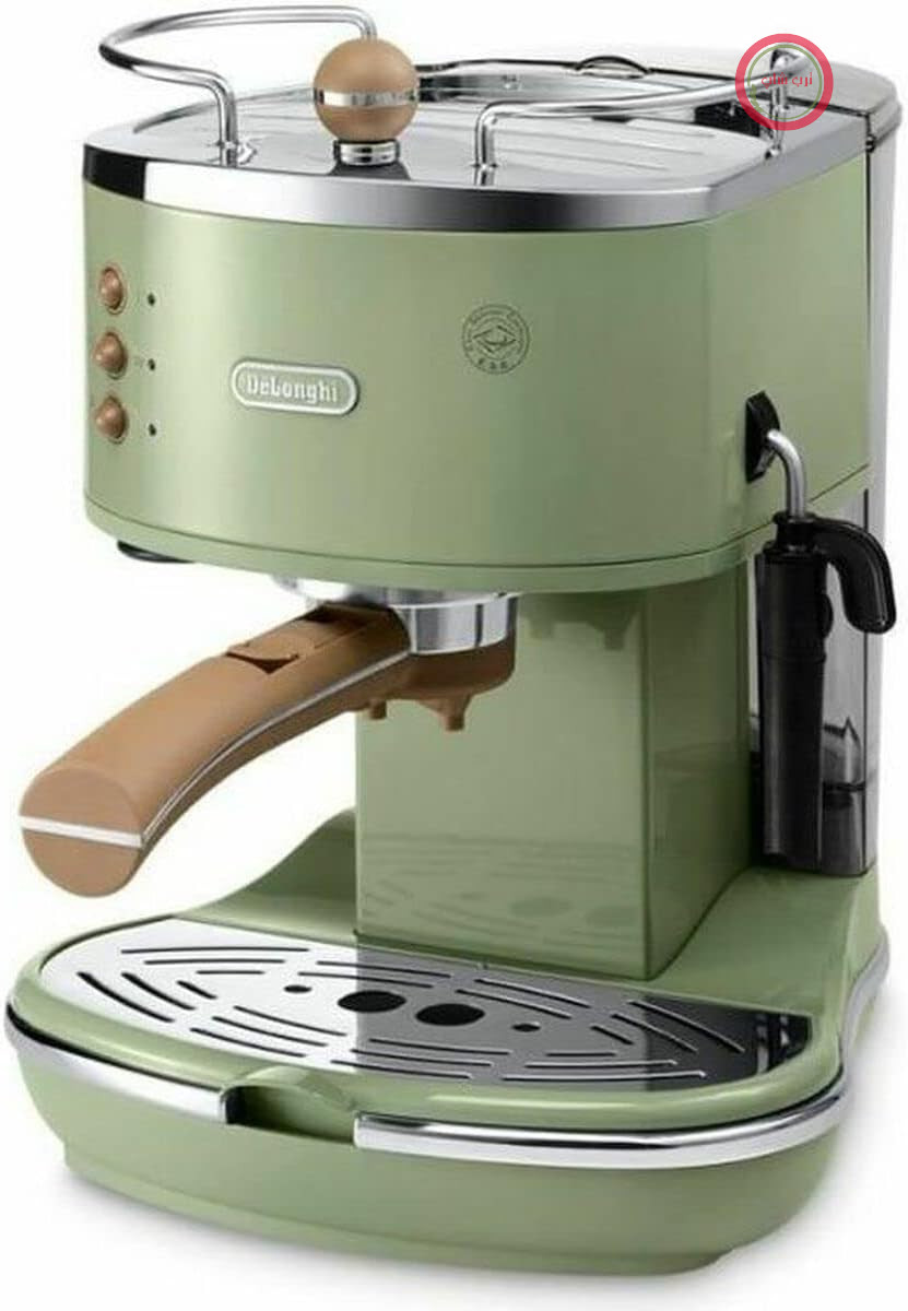 دستگاه اسپرسوساز De'Longhi Icona Vintage ECOV 311.GR با پورتافیلتر به سبک رترو، دستگاه اسپرسوساز با کف‌ساز شیر دستی، برای قهوه آسیاب شده یا کپسول‌های ESE، مخزن آب ۱.۴ لیتری، سبز