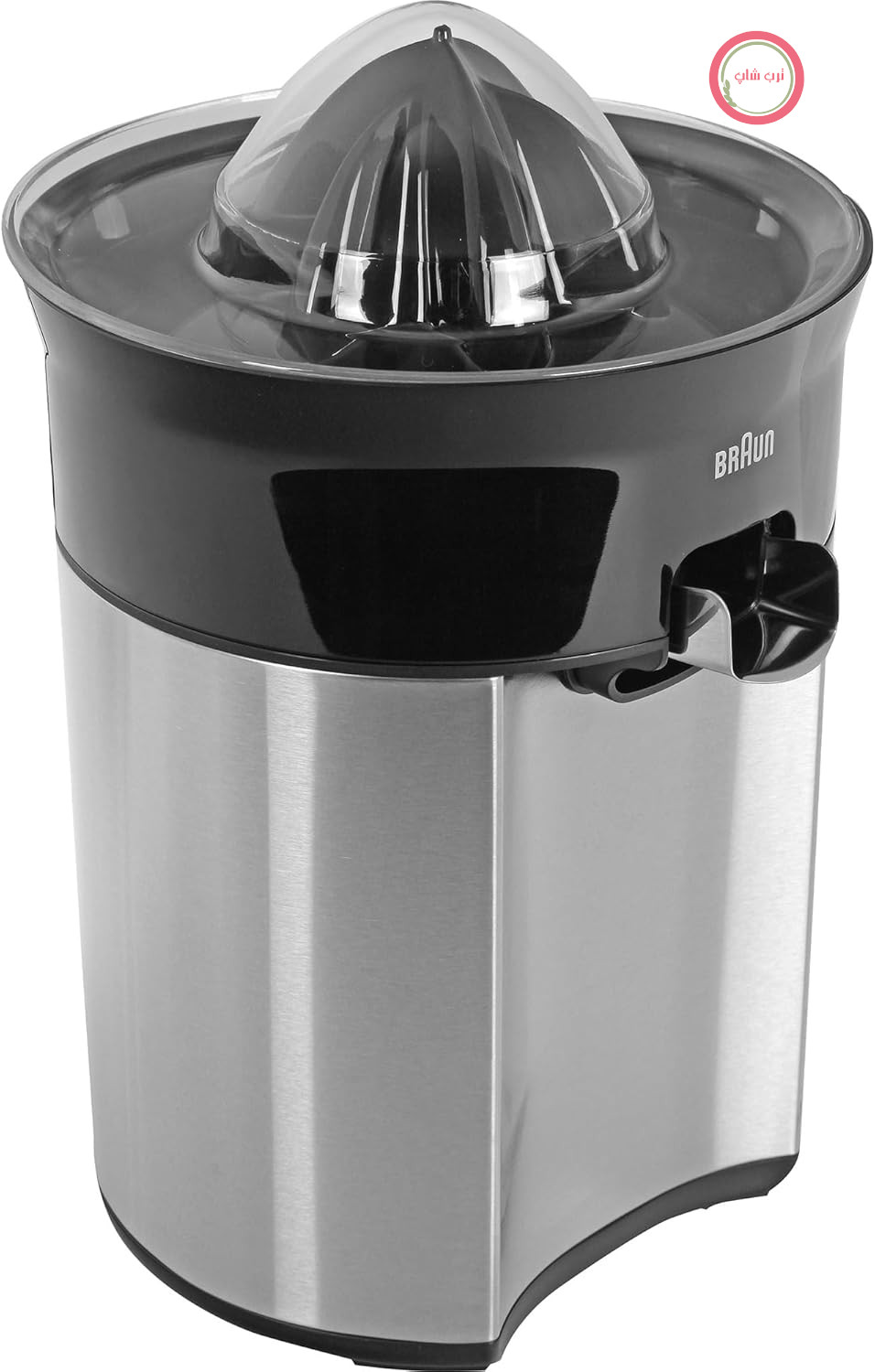 آب مرکبات گیری براون مدل CitrusQuick 5 CJ5050 BK، دهانه آبمیوه گیری مستقیم، دهانه ضد چکه، شروع/توقف خودکار، تمیز کردن آسان، سیستم سرو مستقیم، شامل درب محافظ، 60 وات، مشکی