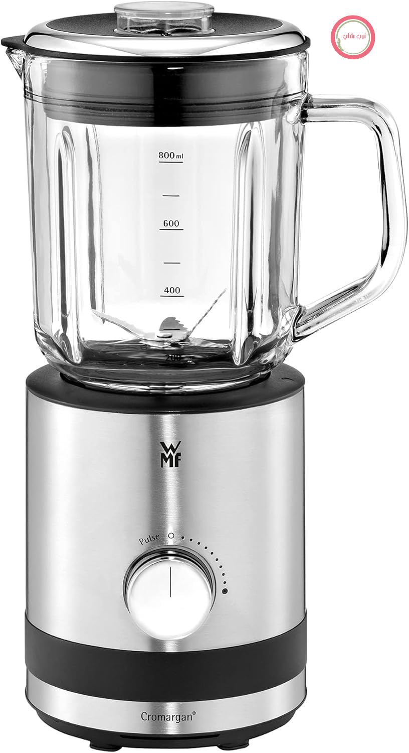 مخلوط کن جمع و جور WMF Kitchen Nminis، 0.8 لیتر، 400 وات، پارچ شیشه ای، کرومارگان مات/نقره ای