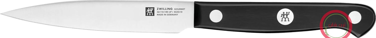 چاقوی آشپزی و تزیینی ZWILLING - 10 سانتی‌متر - استیل ضد زنگ - دسته پلاستیکی ارگونومیک - مشکی - تولید آلمان