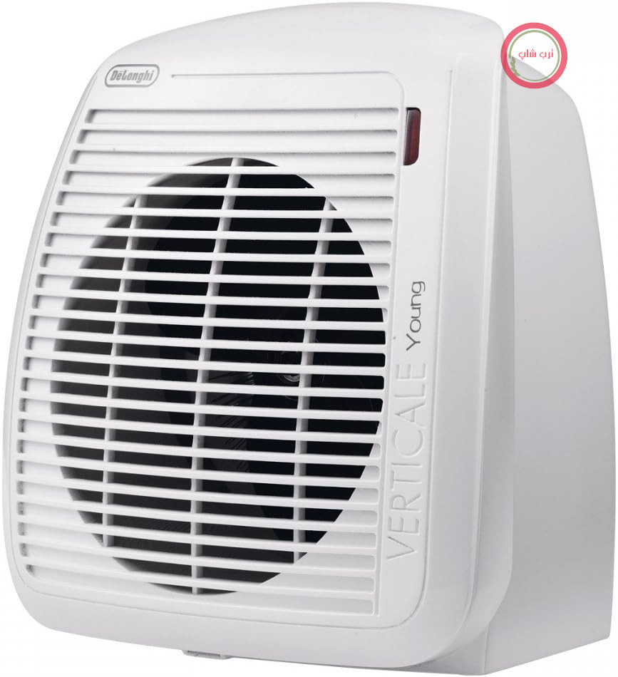 بخاری فن‌دار De'Longhi Verticale Young HVY1020 WH، عملکرد ضد یخ‌زدگی، ترموستات ایمنی، محافظت در برابر چکه IP21، مناسب برای اتاق‌هایی تا 60 متر مکعب، 2000 وات، سفید