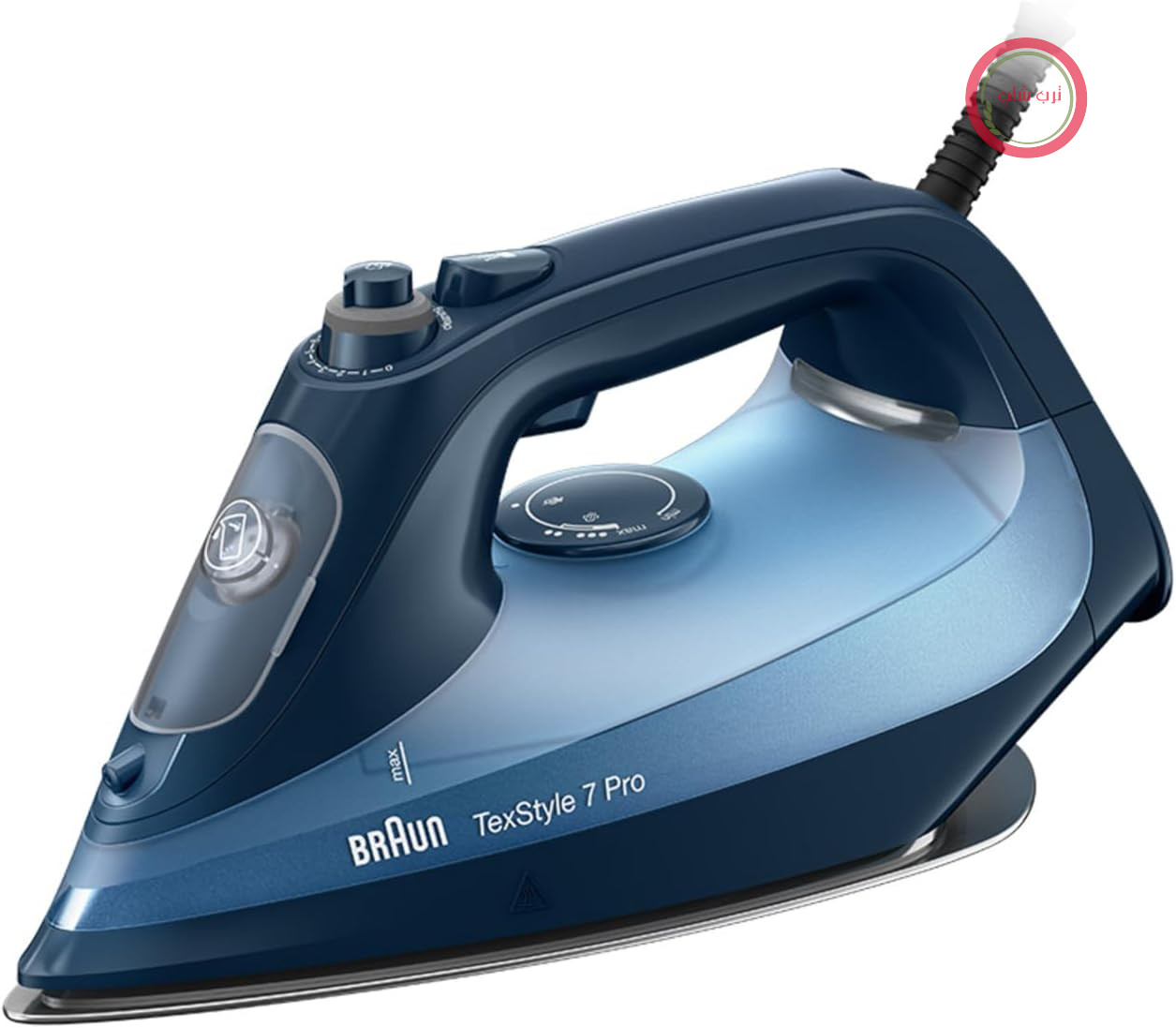 اتو بخار براون مدل TexStyle 7 Pro SI 7160 BL - اتو با کفی سه بعدی Freeglide، بخار عمودی، 3000 وات، آبی
