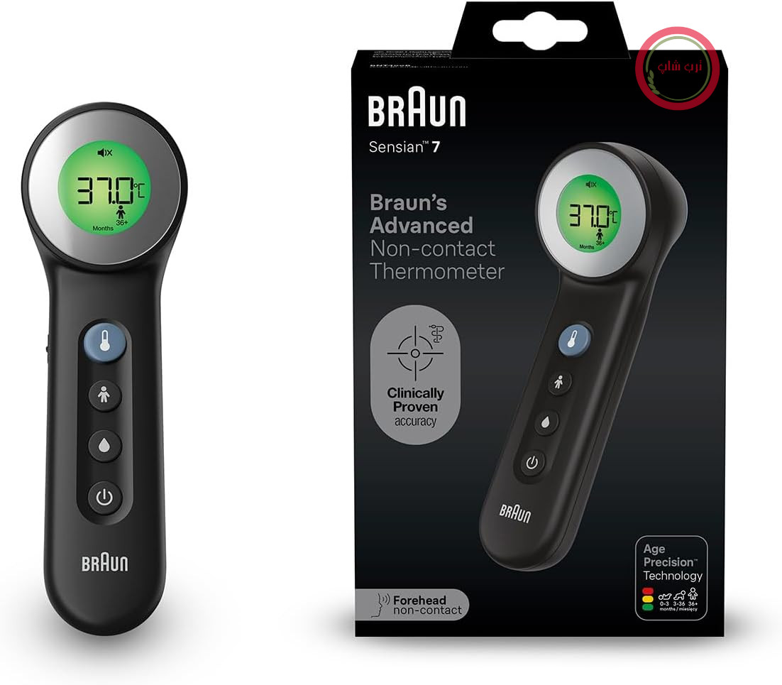 دماسنج پیشانی بدون تماس Braun Sensian 7، فناوری دقیق سن، 3 در 1، صفحه نمایش دیجیتال رنگی، مناسب برای نوزادان و کودکان، برند شماره 1 در بین پزشکان (1)، BNT400