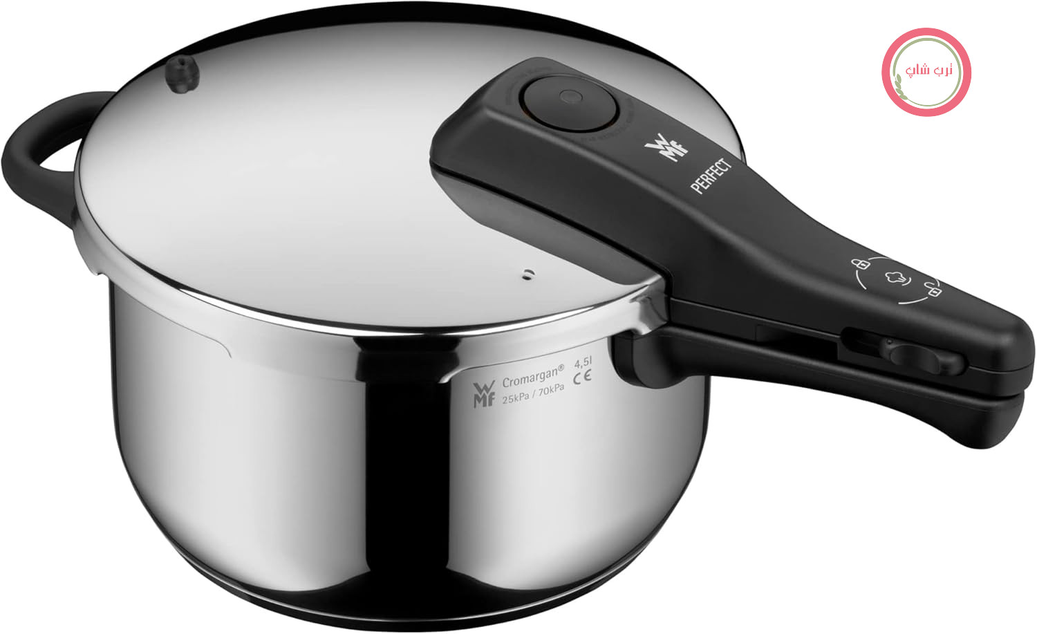 زودپز القایی WMF Perfect One Pot 4.5 L، زودپز، سیگنال پخت بزرگ، 2 طبقه پخت، دسته درب قابل جدا شدن، استیل ضد زنگ Cromargan