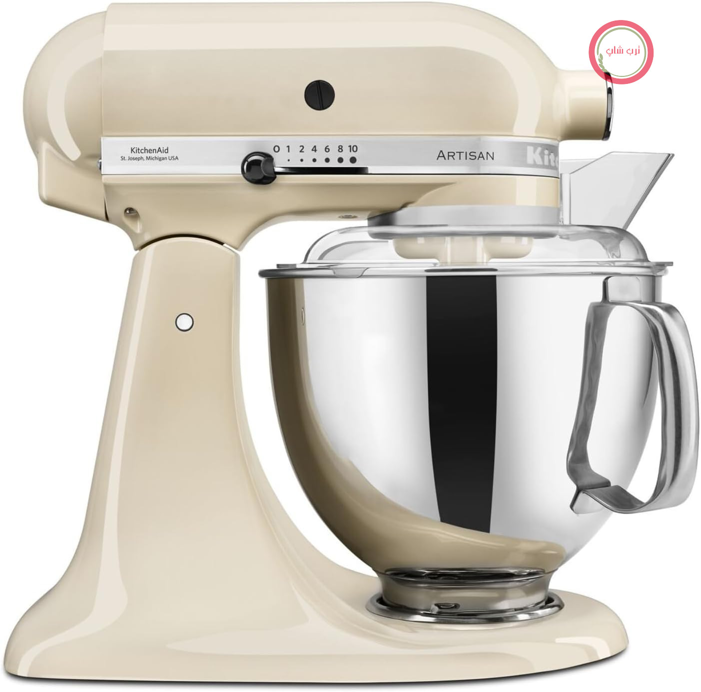 میکسر آشپزخانه KitchenAid - مدل Artis – دستگاه غذاساز با قابلیت شیب دادن – دستگاه خمیرزن با ۵ لوازم جانبی – ۲ کاسه از جنس استیل – حجم ۴.۸ لیتر – Creme
