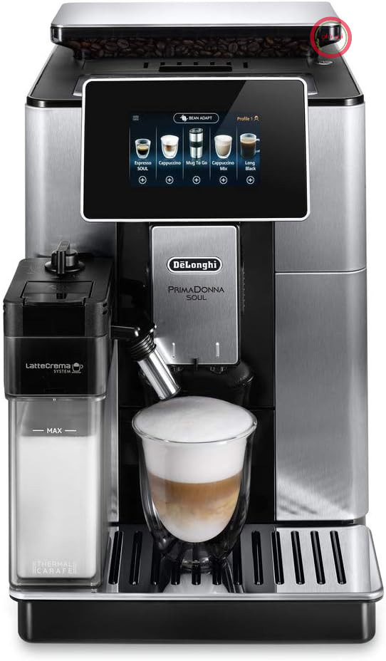اسپرسو ساز دلونگی مدل De'Longhi ECAM610.75.MB به صورت فنجانی، فلزی، نقره‌ای/مشکی