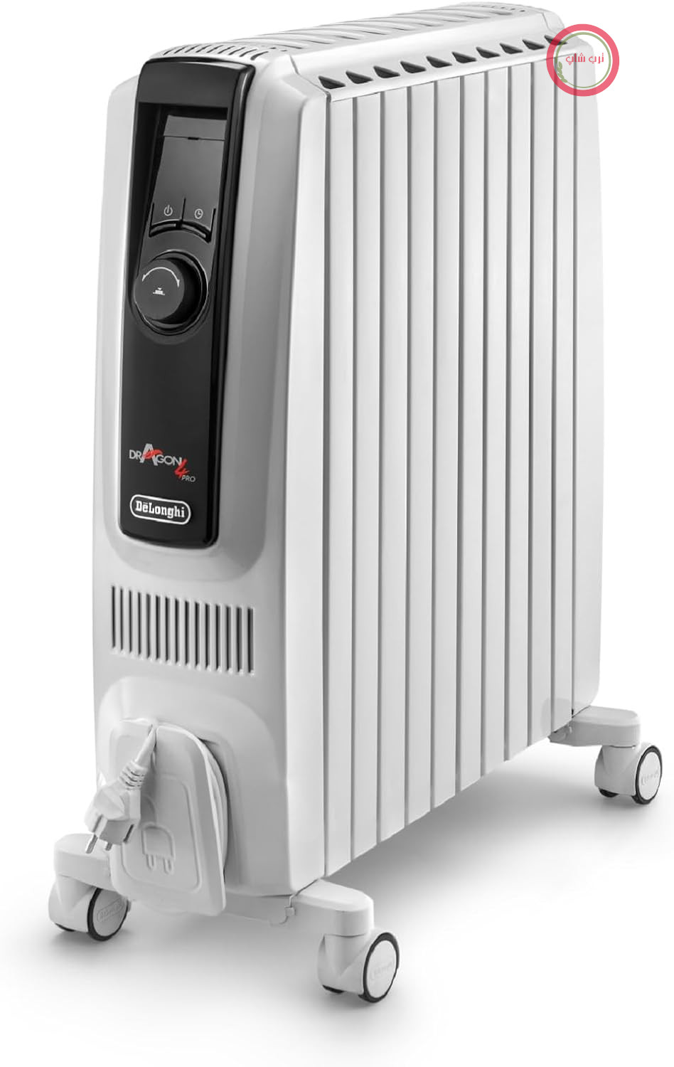 رادیاتور روغنی De'Longhi Dragon 4 Pro TRDX41025E، رادیاتور روغنی کلاسیک با 3 سطح قدرت، تایمر 24 ساعته، محافظت در برابر یخ زدگی و عملکرد اقتصادی، ترموستات ایمنی، 2500 وات، سفید
