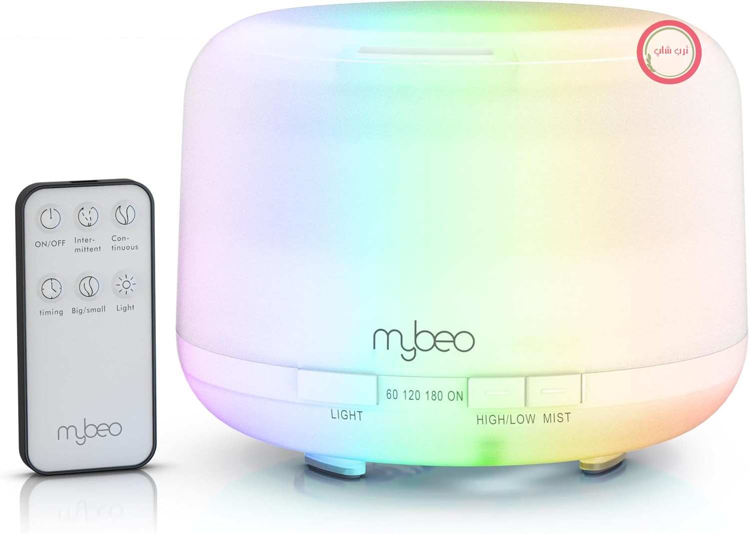 رطوبت‌ساز mybeo – کنترل از راه دور – ۲ سطح مه – تایمر – نورپردازی RGB – اتاق خواب، اتاق کودک، اتاق نشیمن – رطوبت‌ساز بی‌صدا برای گیاهان کوچک – مقابله با هوای خشک