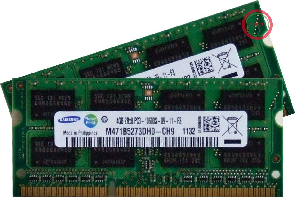 کیت دو کاناله ۸ گیگابایتی، ۲ عدد رم ۴ گیگابایتی اصلی سامسونگ ۲۰۴ پین DDR3-1333 PC3-10600 CL9 SO-DIMM برای نوت‌بوک‌های DDR3 i5 + i7 فعلی با پشتیبانی از DDR3-1333MHz
