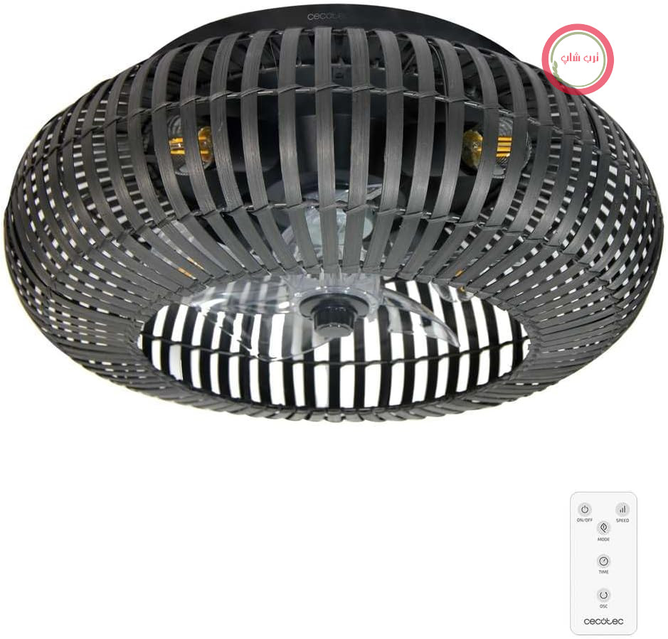 پنکه سقفی چراغ‌دار سکوتک اسپانیا Cecotec 600 Natürlich DarkWood | موتور DC دارای تایمر، ۳ سطح سرعت، کنترل از راه دور