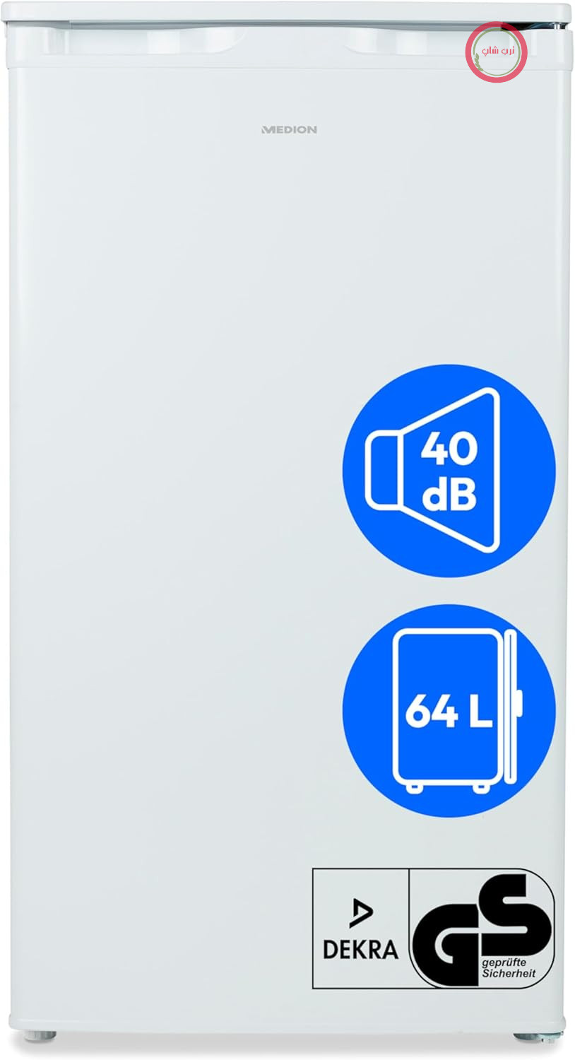 فریزر MEDION (64 لیتر، محفظه‌های فریزر 4 ستاره، تا -25 درجه سانتیگراد، لولای درب قابل برگشت، پایه‌های قابل تنظیم ارتفاع، ارتفاع 85 سانتی‌متر، MD 37688) سفید