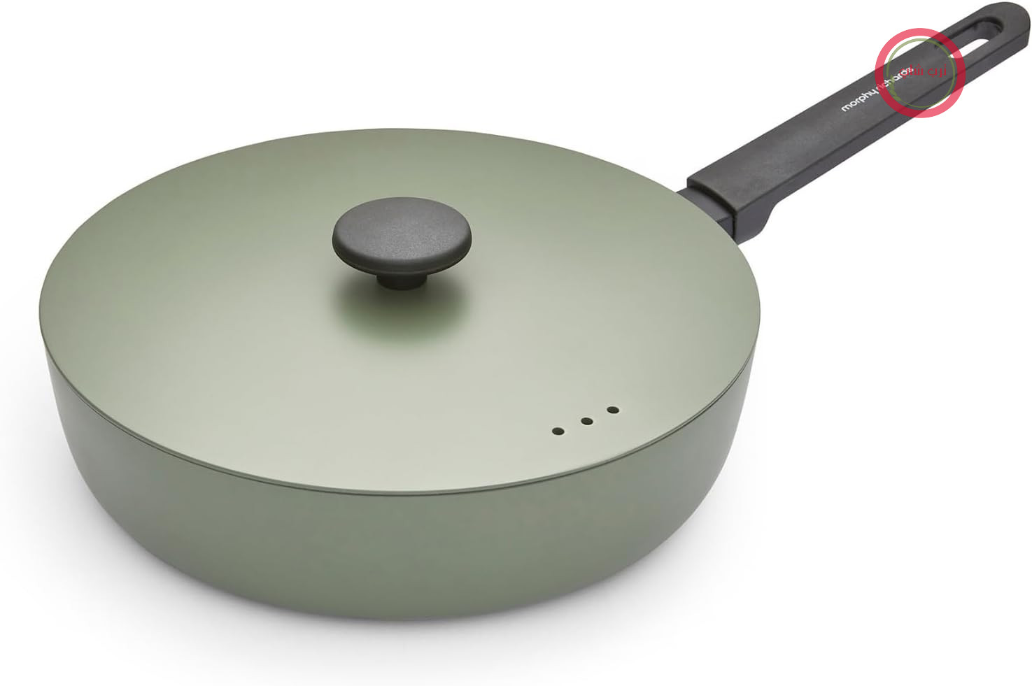 ماهیتابه مورفی ریچاردز انگلستان Morphy Richards مدل 852501، جنس آلومینیوم فورج شده، 28 سانتی‌متر، روکش سرامیکی نچسب، دسته‌های نرم، مناسب برای فر تا دمای 180 درجه سانتی‌گراد، مناسب برای انواع اجاق گاز، رنگ سبز