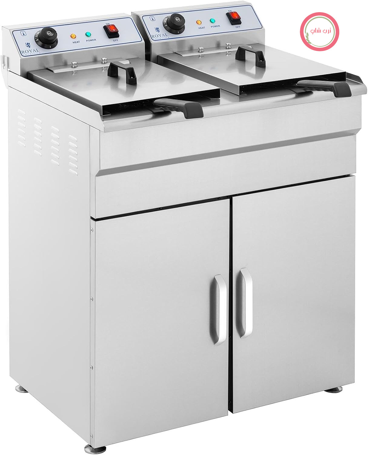 سرخ کن عمیق Royal Catering با کابینت پایه، ۲ در ۱۶ لیتر، ۱۲ کیلووات، ۴۰۰ ولت