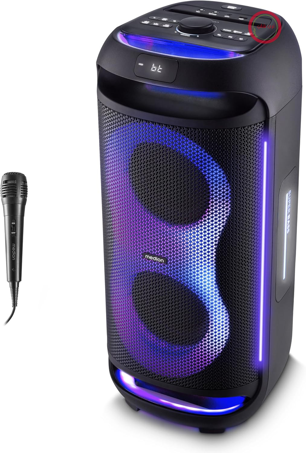 باتری MEDION PE-2 Plus Partybox با میکروفون - جعبه موسیقی بزرگ