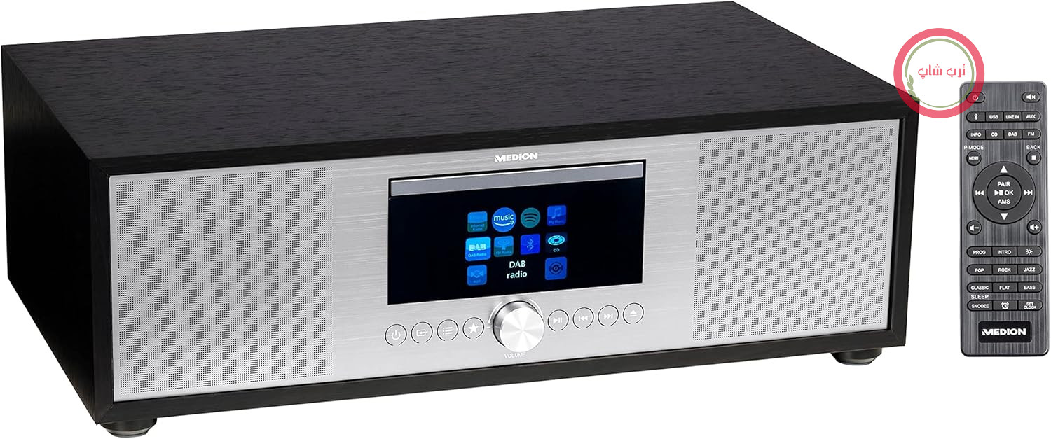 سیستم صوتی همه کاره MEDION P66024 (اینترنت، DAB+، رادیو PLL-UKW، پخش کننده CD/MP3، بلوتوث 5.0، سیستم صوتی 2.1، ضبط خودرو) سیلبر