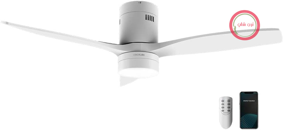 پنکه سقفی چراغ‌دار سکوتک اسپانیا Cecotec Aero 5600 چراغ LED دارای ۳ پره، ۶ سطح سرعت کنترل با وای‌فای سفید