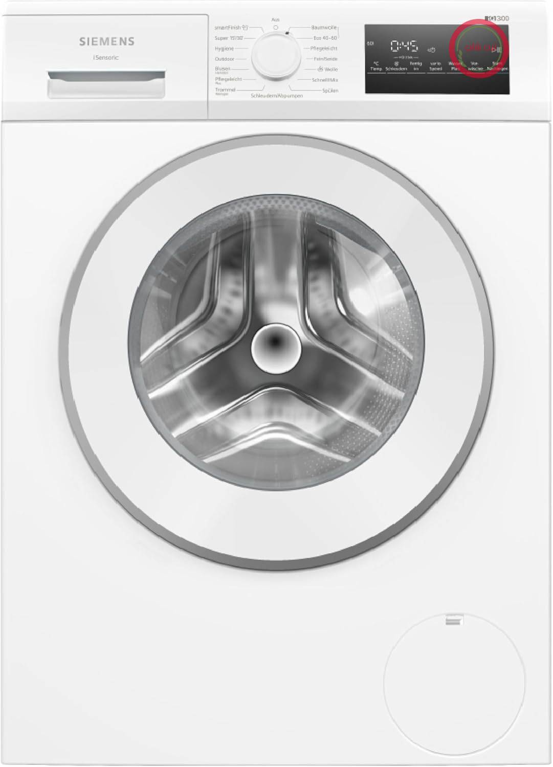 ماشین لباسشویی زیمنس WM14N22A iQ300، درب از جلو، 9 کیلوگرم، حداکثر 1400 دور در دقیقه، speedPack L - شستشوی لباس‌ها در زمان کمتر، smartFinish - برای چروک کمتر، برنامه شستشوی فضای باز، صفحه نمایش LED simpleTouch، سفید
