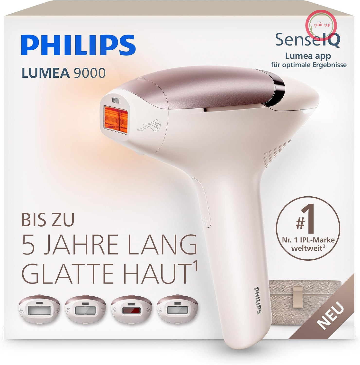 دستگاه رفع موهای زائد Philips Lumea 9000 IPL - به جای لیزر درمانی در سالن، قابل استفاده در منزل، ایمنی مطابق با استانداردهای پزشکی، 4 سری: بدن، صورت، خط بیکینی، زیر بغل، BRI981/00