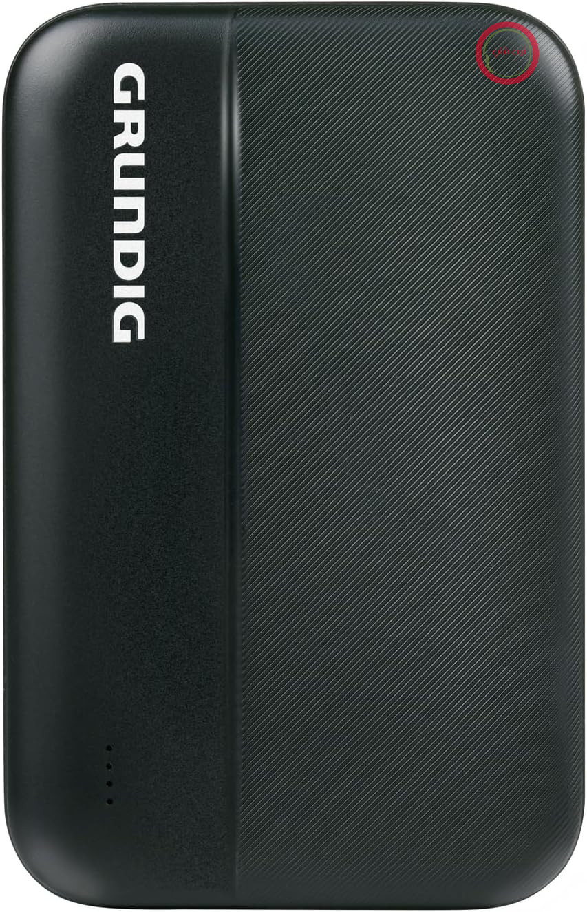 پاوربانک Grundig 5000mAh - باتری خارجی با 2x USB و 1x USB-C - پاوربانک برای آیفون و اندروید - ایستگاه شارژ قابل حمل - پاوربانک جهانی مشکی