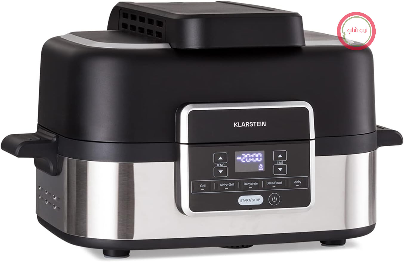 سرخ کن هوای گرم Klarstein 2 در 1 با گریل، سرخ کن هوای گرم با گرمایش سریع 1500 وات، سرخ کن هوای گرم XL، سرخ کن هوای گرم برای سرخ کردن عمیق، سرخ کن هوای گرم + لوازم جانبی، صفحه گریل، سبد سرخ کردن، تایمر، 5 لیتر