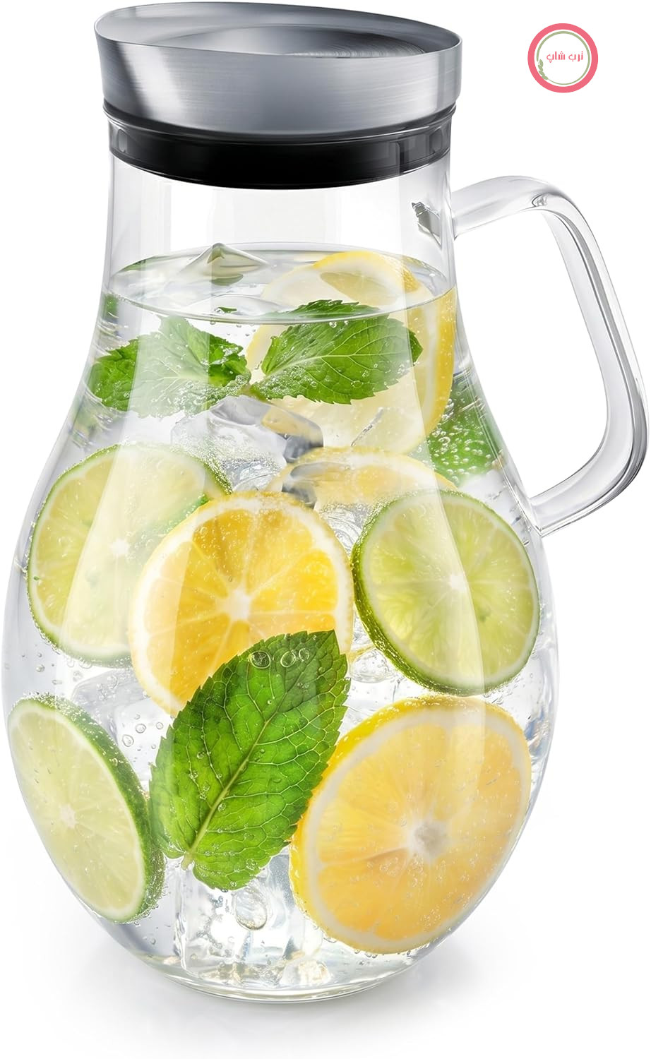 پارچ آب و نوشیدنی شیشه‌ای با درب استیل آرندو آلمان Arendo ظرفیت 2.5 لیتر