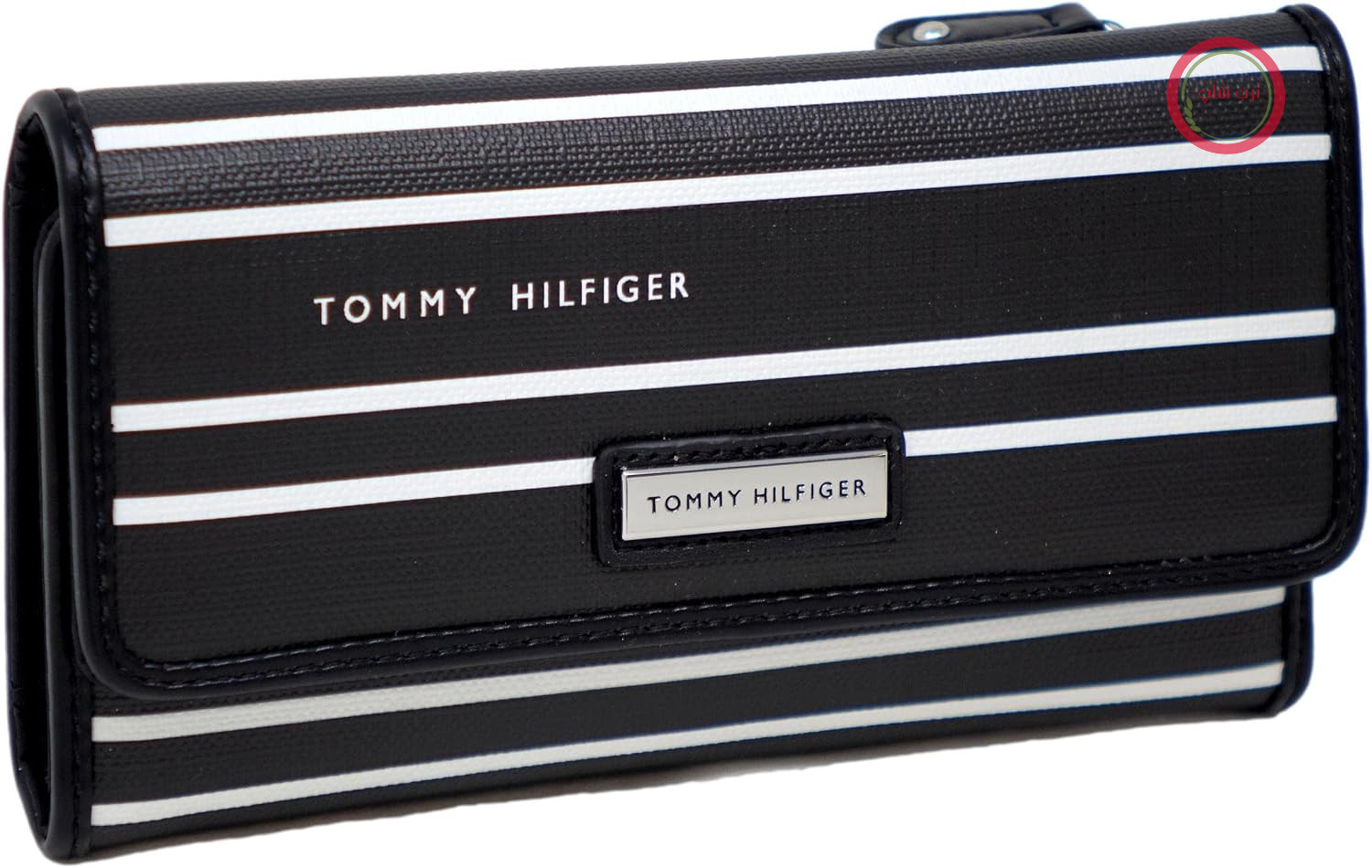 کیف دستی زنانه طرح راه راه مشکی و سفید تامی هیلفیگر Tommy Hilfiger به رنگ مشکی و سفید