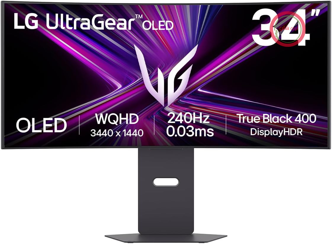 مانیتور گیمینگ ال‌جی LG Ultragear™ 34GX900A-B.AEU (34 Zoll) با نسبت تصویر 21:9 و انحنای 800R UWQHD OLED، نرخ نوسازی 240 هرتز، پورت USB-C (65 وات)
