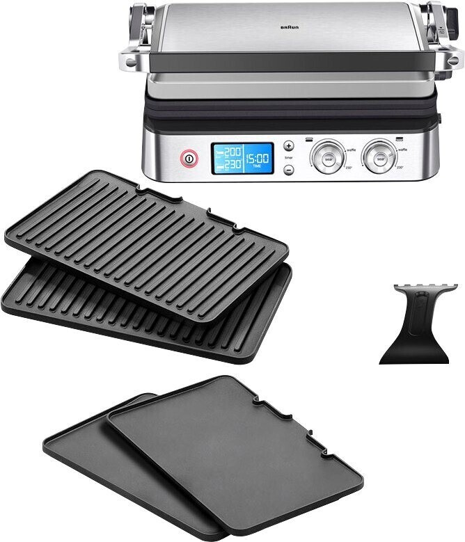 گریل باربیکیو براون آلمان مدل MultiGrill CG 9043 – گریل چندکاره با صفحات گریل نقره‌ای